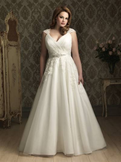 sachin and babi light blue dress A Line Ethereal Plus Size V-neck Chiffon Wedding Dress-716230 – DorrisDress